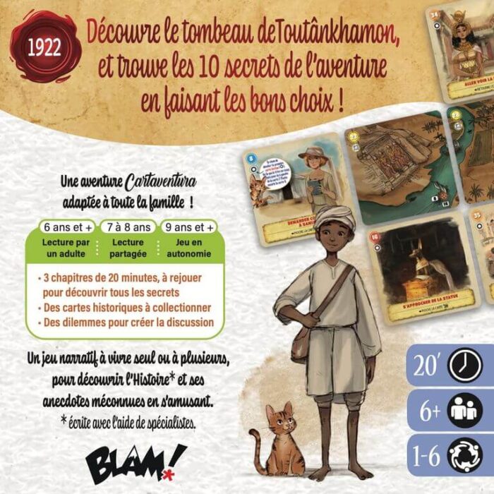 cartaventure Odyssée - Le Secret des Pharaons - jeux narratifs à choix/conséquences